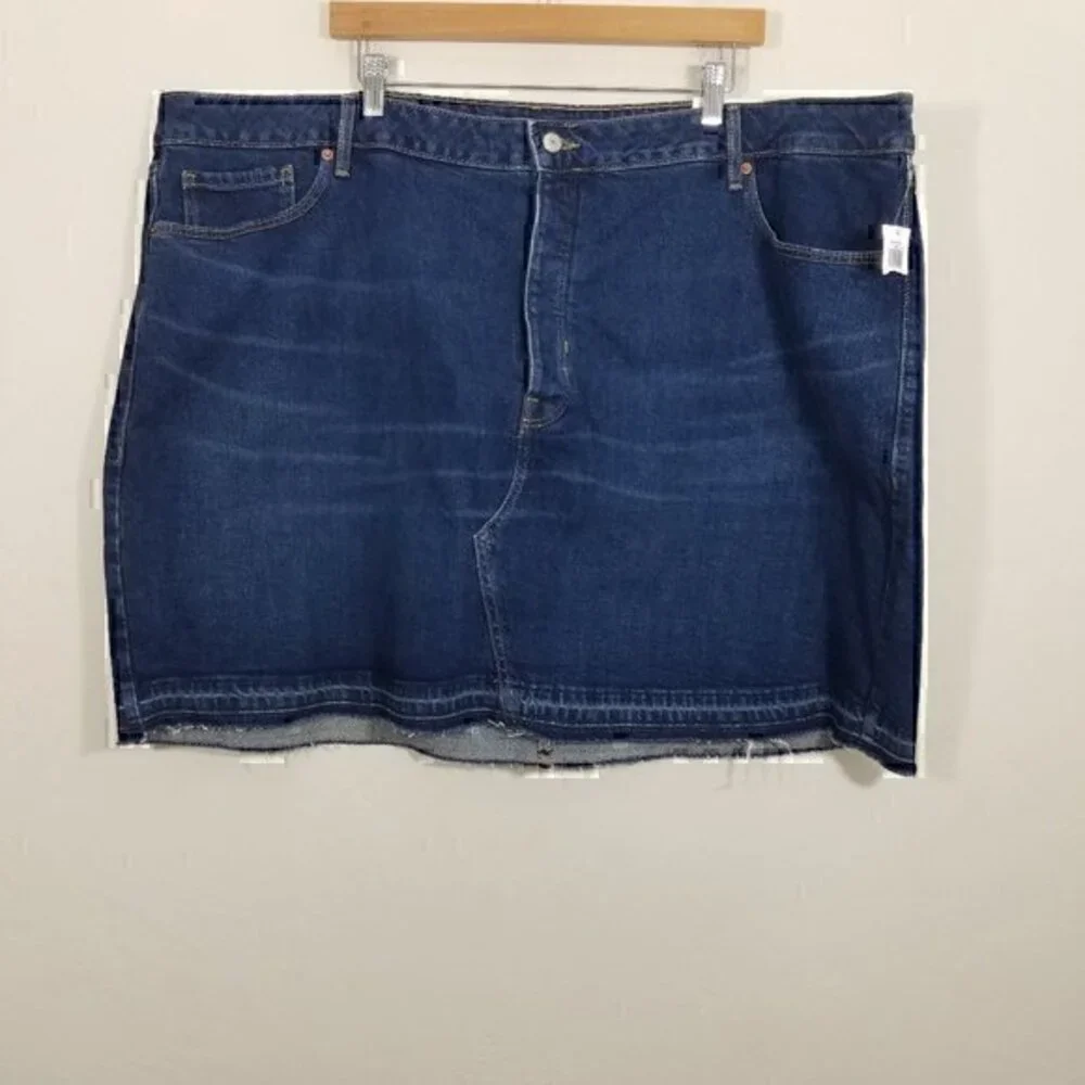 NWT Old Navy Hi-Rise Secret-Smooth Pockets Button Fly Denim Skirts